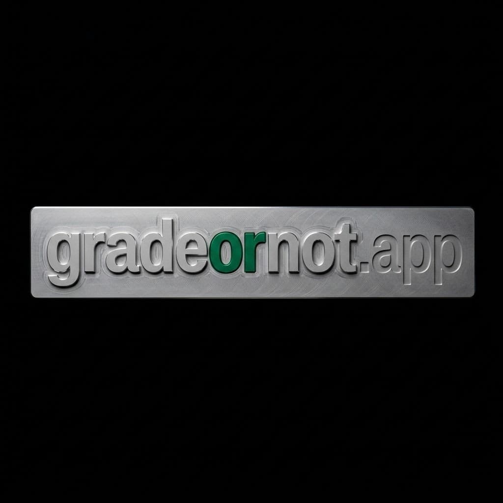gradeornot.app milled into an aluminium plate